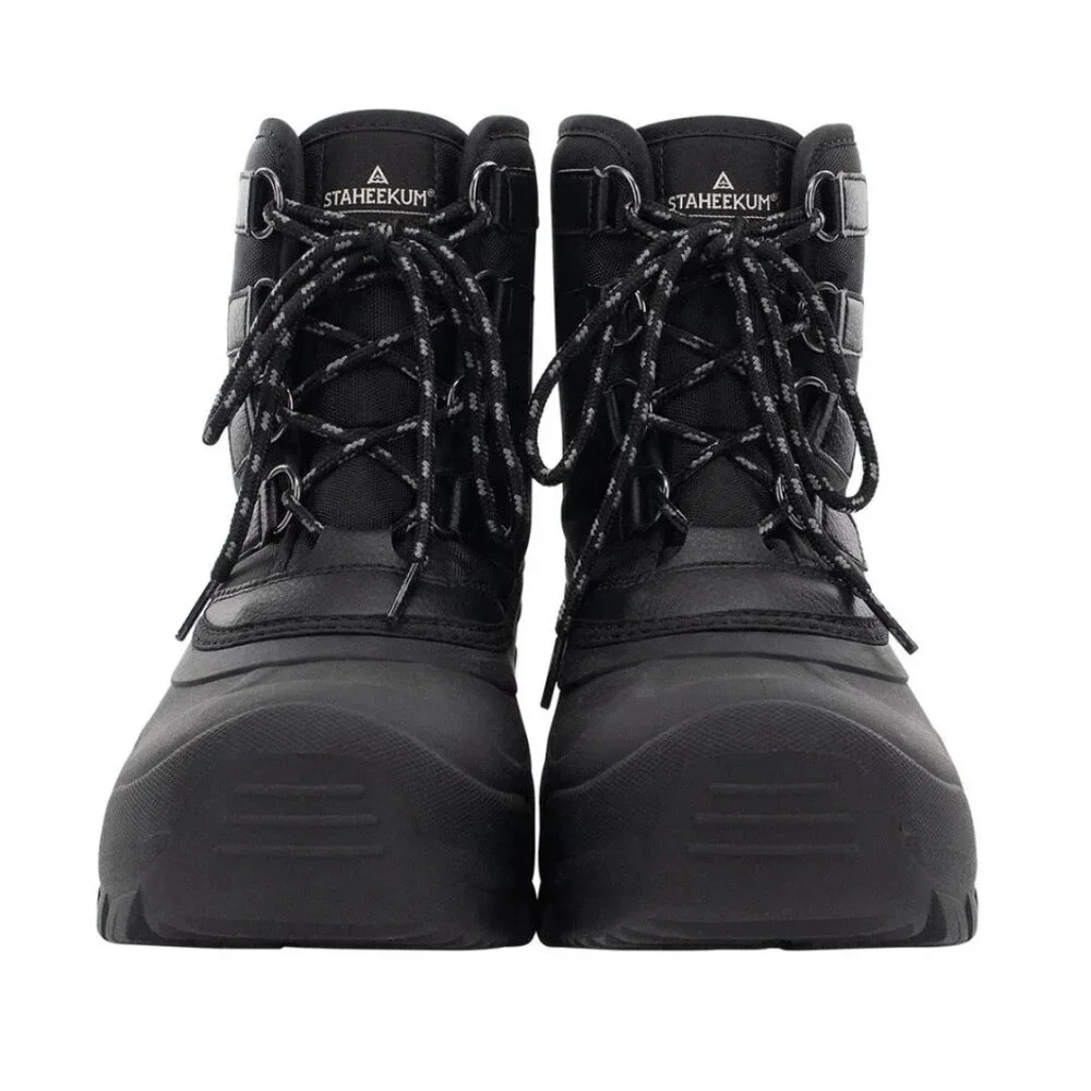 Staheekum Men's 8 Winter Snow Boots Waterproof Insulated Outdoor Faux Fur Black
